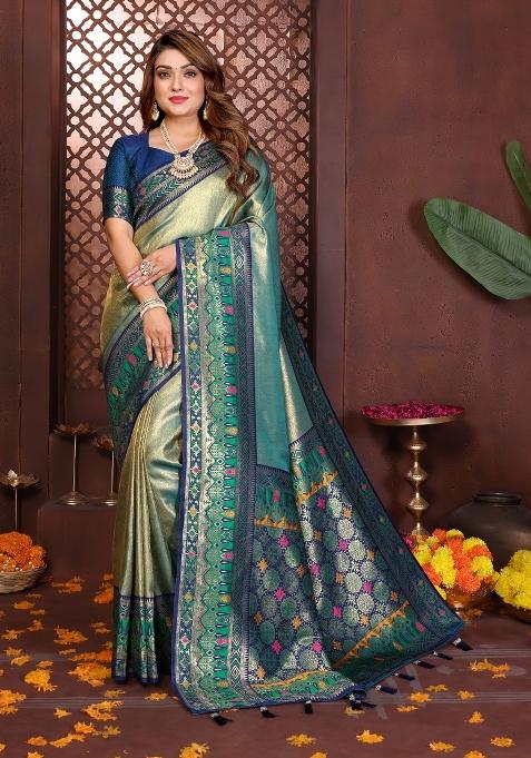 Rama Woven Work Silk Saree