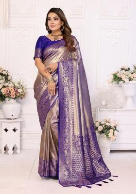 Blue Woven Work Silk Saree