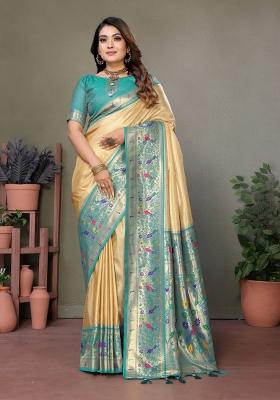 Sky Blue Woven Work Silk Saree
