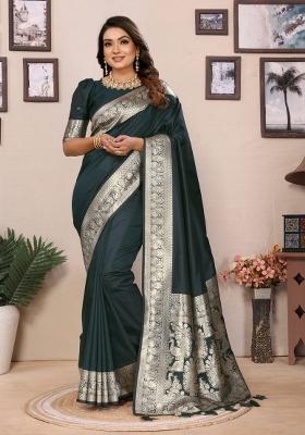 Sea Green Weaving Work Silk Saree