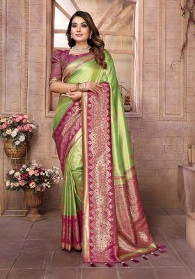 Parrot Woven Work Silk Saree