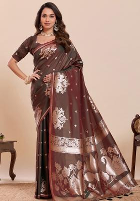 Green Zari Work Silk Saree Set