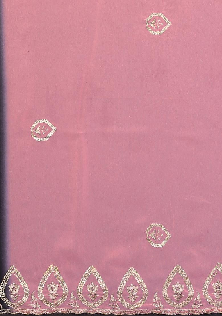 Black Embroidered Silk Saree - Indya