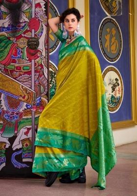 Yellow Jacquard Work Silk Saree Set