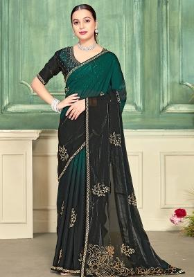 Green Zari Work Silk Saree Set