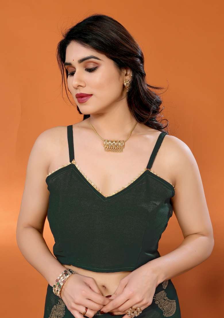 Seagreen Georgette Blend Saree Set with Printed for Diwali | Wedding & Festive Wear - Indya