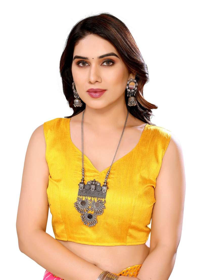 Lemon Georgette Blend Saree Set with Printed for Diwali | Wedding & Festive Wear - Indya