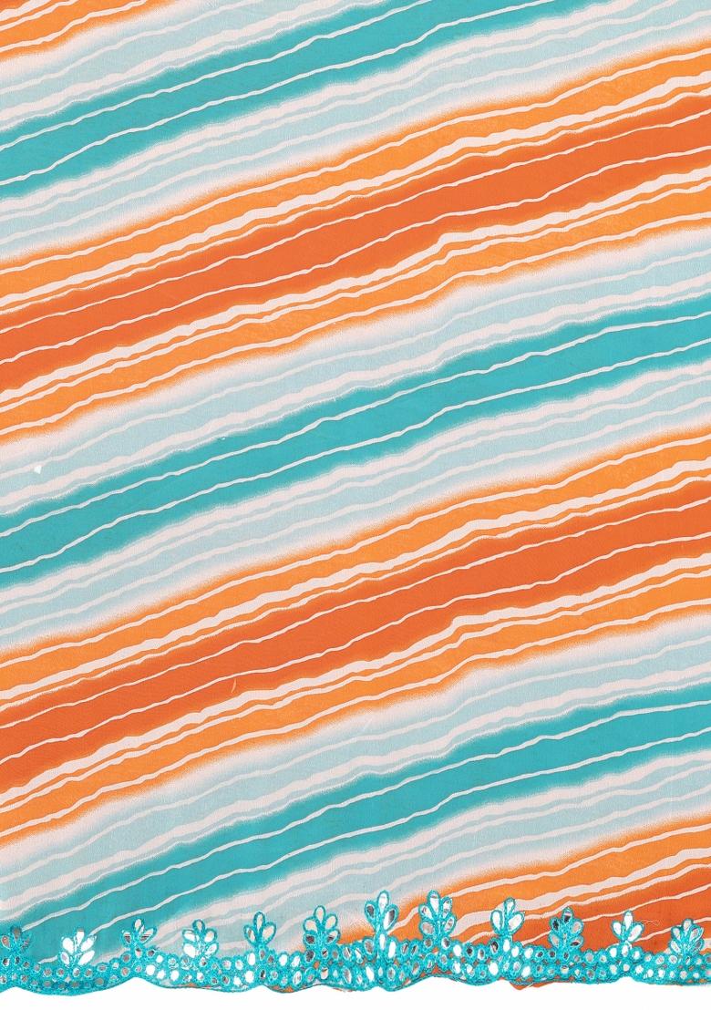 Tiger Printed Silk Saree Set - Indya