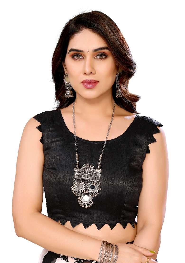 Zibra Printed Georgette Blend Saree Set for Diwali and Festive Wear - Indya