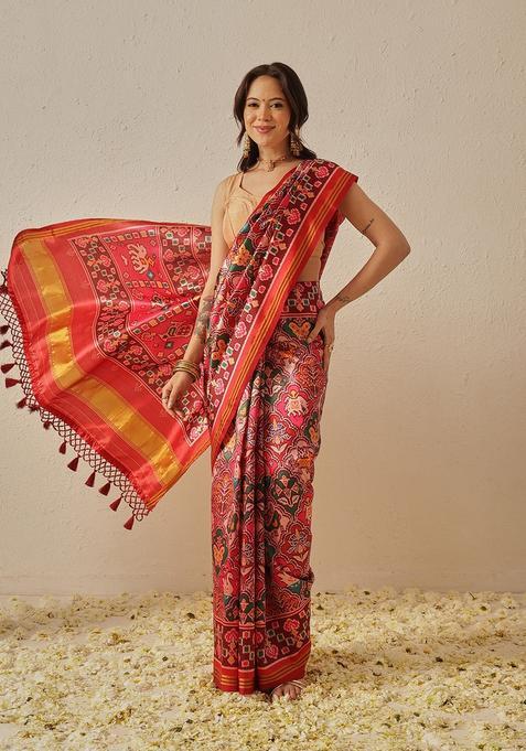 Multicolor Weaving Work Silk Saree Set