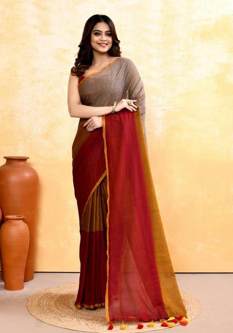 Multicolor Handloom Cotton Saree