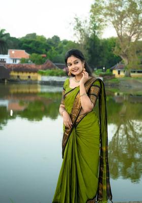 Mehandi Weaving Work Cotton Saree