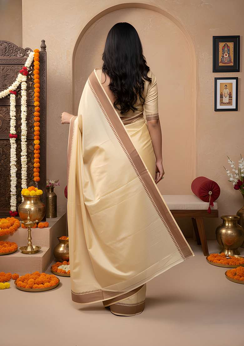 Yellow Solid Manipuri Kalam Saree Set for Diwali | Wedding & Festive Wear - Indya