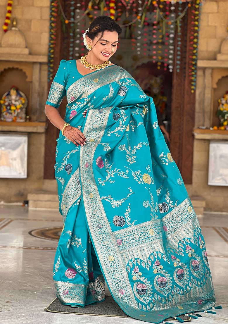Rama Woven Silk Saree Set - Indya
