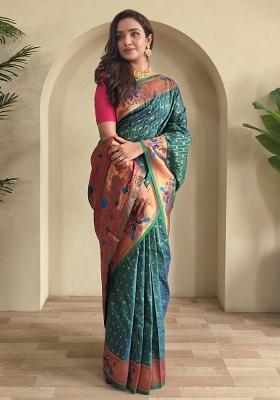 Rama Weaving Silk Saree Set