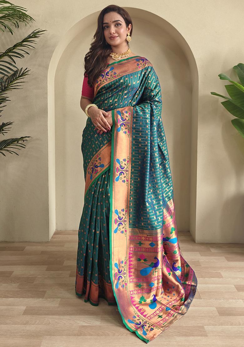 Rama Weaving Silk Saree Set - Indya