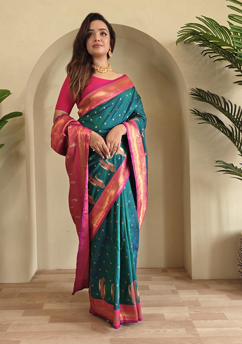 Rama Weaving Silk Saree Set - Indya