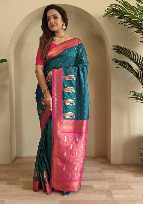 Rama Weaving Silk Saree Set