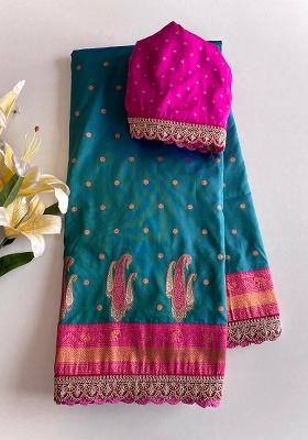 Rama Weaving Silk Saree Set