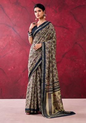 Black Zari Weaving Chanderi Saree Set
