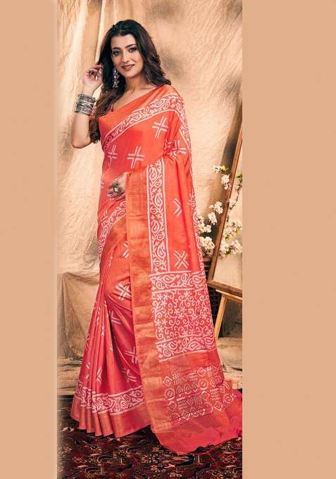 Blue Chanderi Saree Set with Printed for Diwali | Wedding & Festive Wear