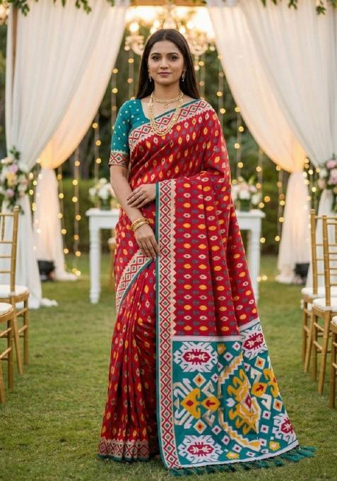 Pink Zari Work Banarasi Saree Set