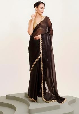Black Sequin Jimmy Choo Saree Set