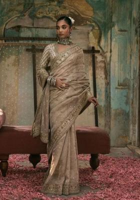 Golden Sequin Gold Crush Saree Set