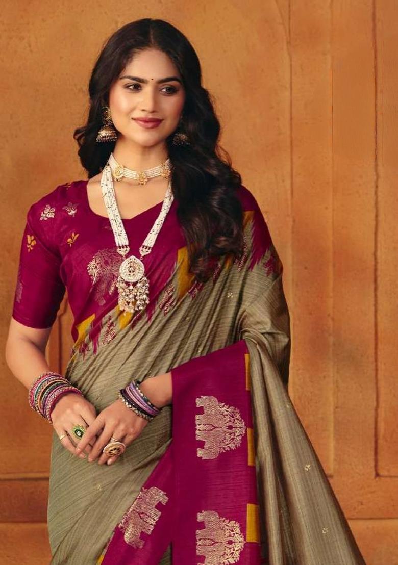 Chikoo Printed Manipuri Saree Set - Indya