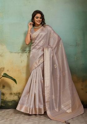 Lavender Woven Tissue Saree Set