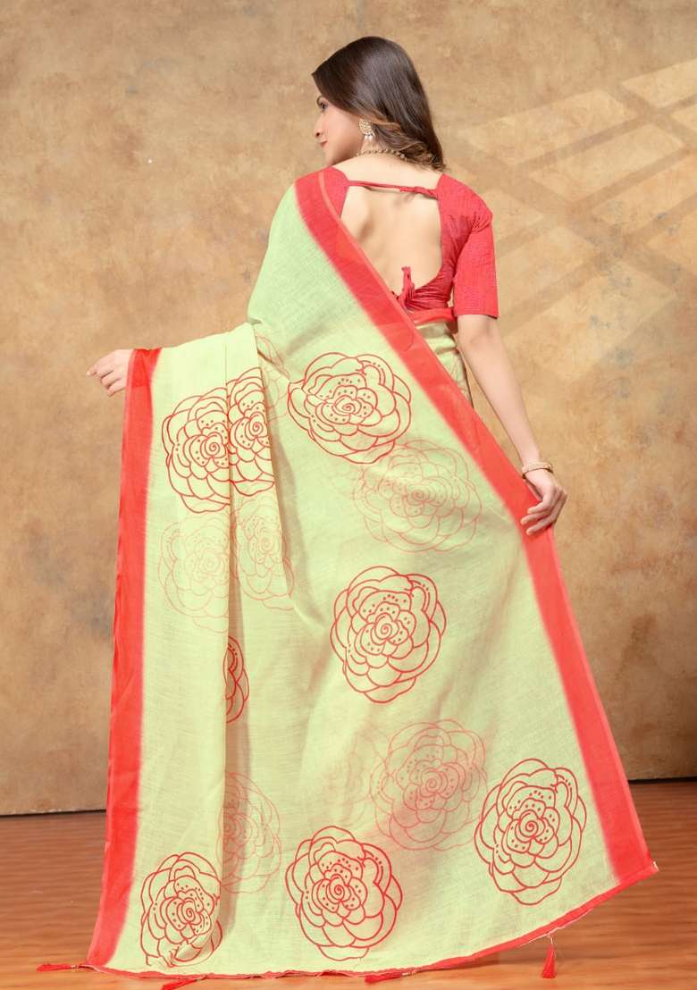 Yellow Silk Blend Saree Set with Zari Work for Diwali | Wedding & Festive Wear - Indya