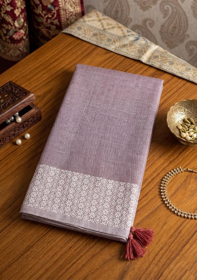 Blue Zari Work Cotton Saree Set - Indya