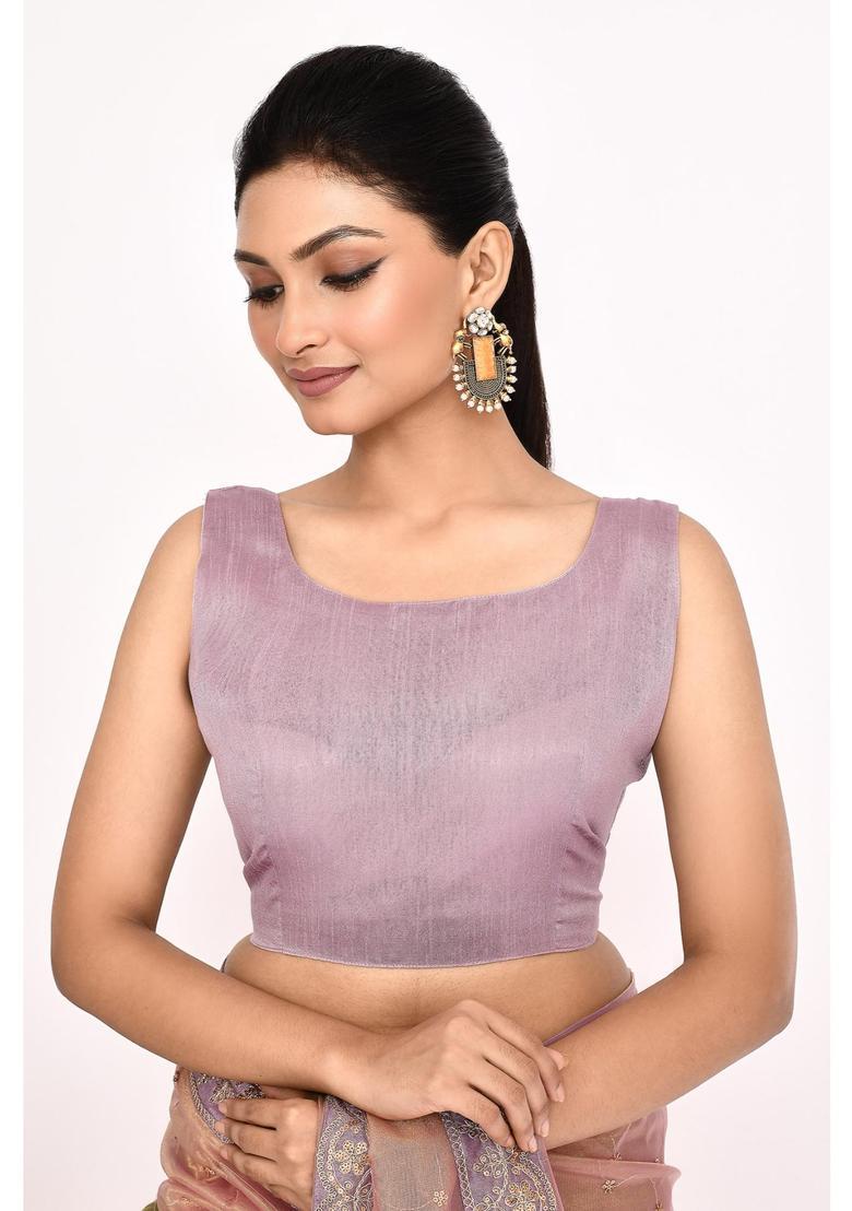 Peach Embroidered Organza Saree Set - Indya