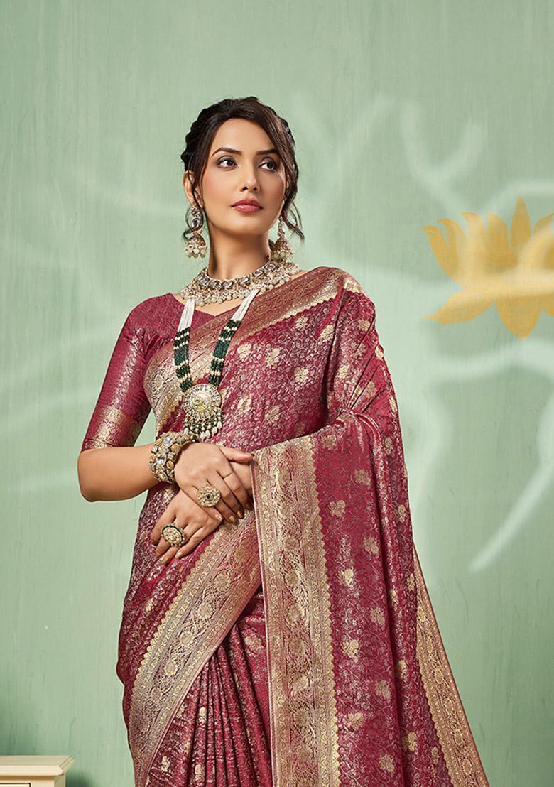 Maroun Weaving Tissue Saree Set - Indya
