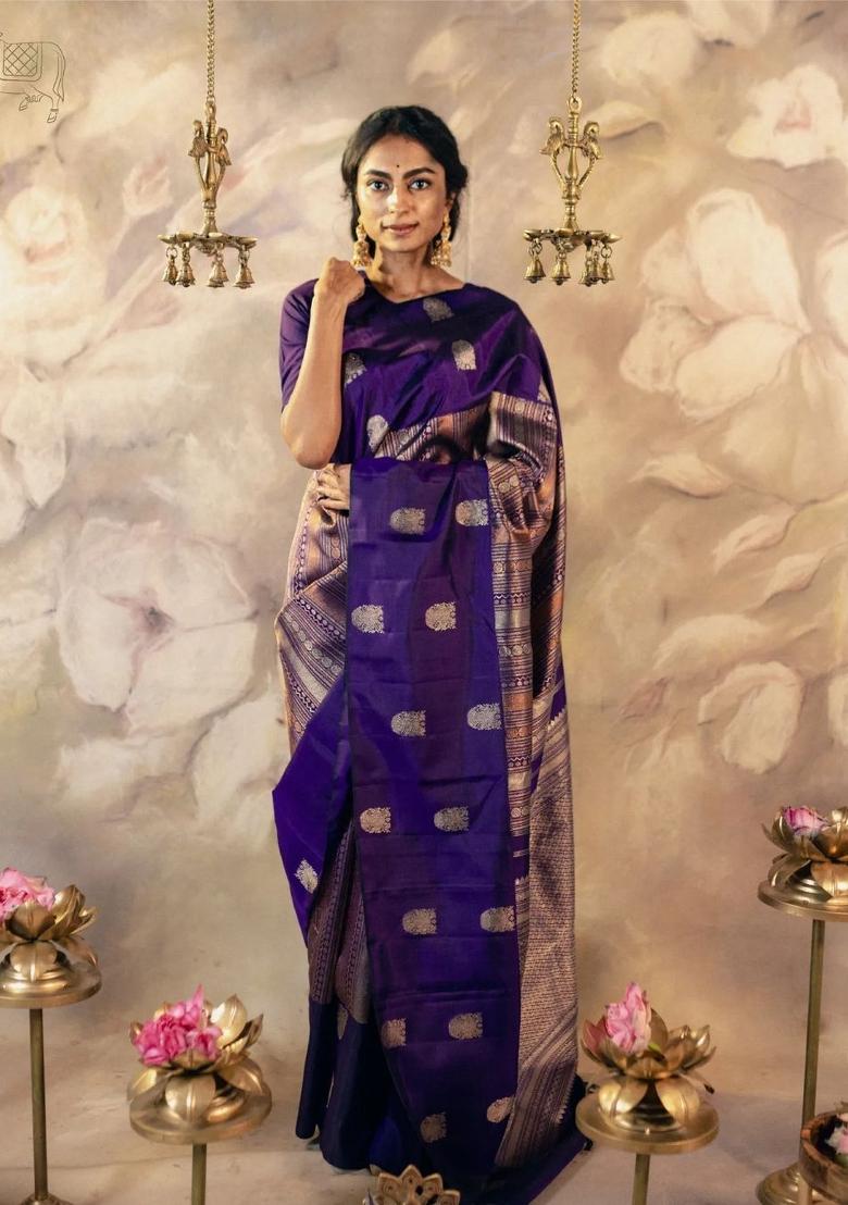 Multicolor Printed Silk Blend Saree Set - Indya