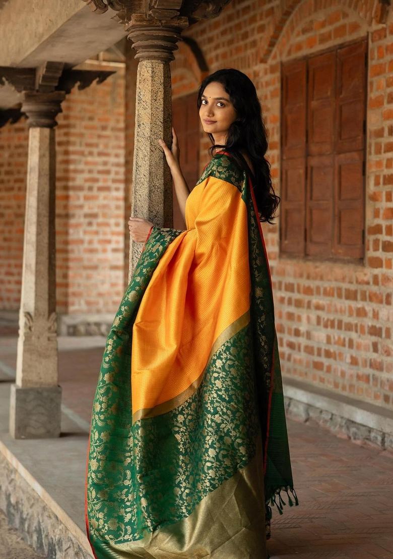 Multicolor Printed Silk Blend Saree Set - Indya