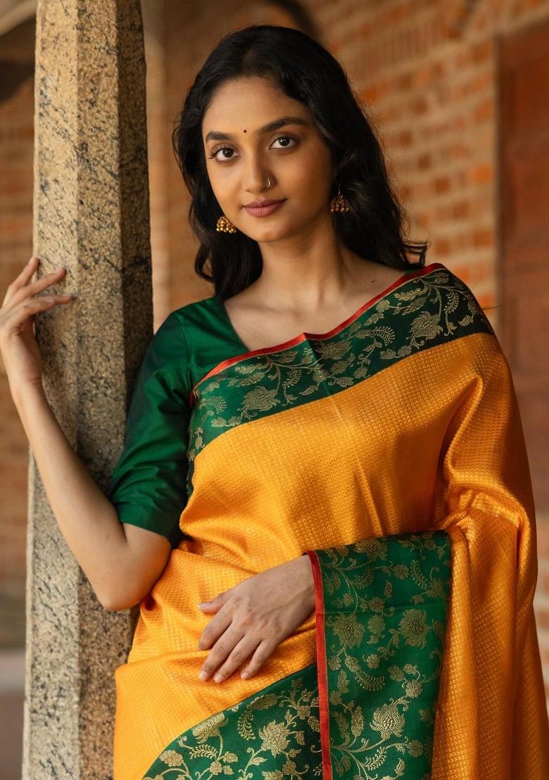 Multicolor Printed Silk Blend Saree Set - Indya