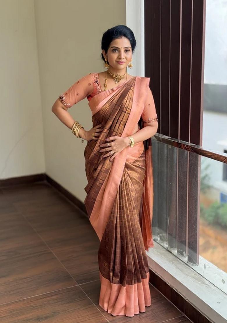 Multicolor Printed Silk Blend Saree Set - Indya