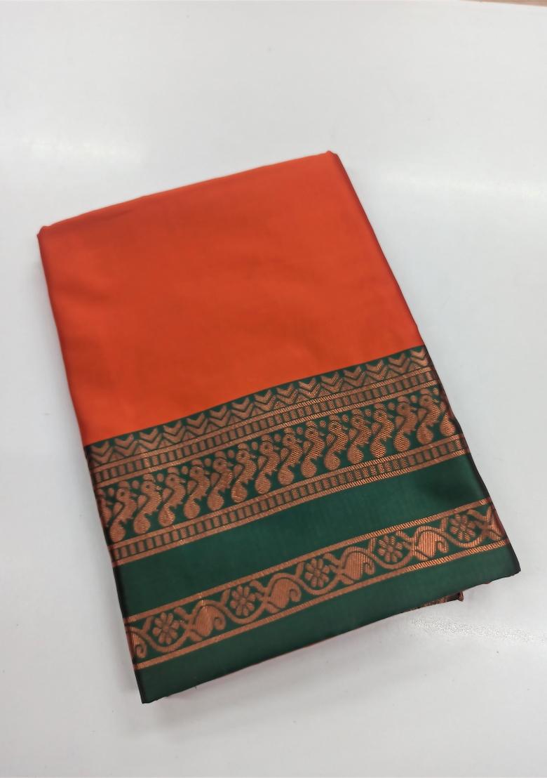 Yellow Jacquard Silk Blend Saree Set - Indya