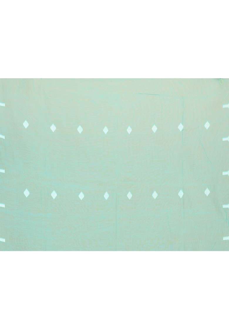 Turquoise Woven Design Silk Saree Set for Diwali and Festive Wear - Indya