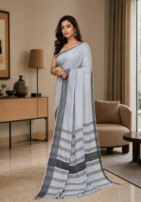 Pearl Woven Design Cotton Saree Set