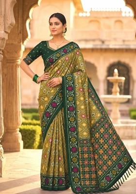 Green Zari Work Silk Saree Set
