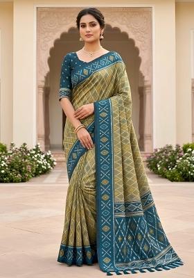 Green Zari Work Silk Saree Set