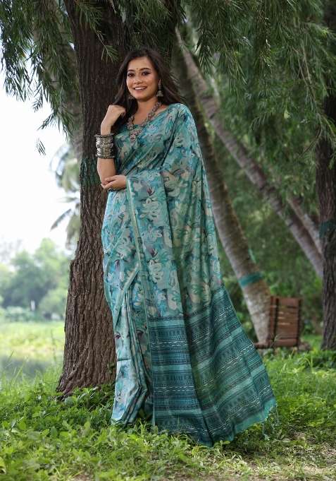 Multicolor Handloom Silk Saree Set for Diwali | Wedding & Festive Wear