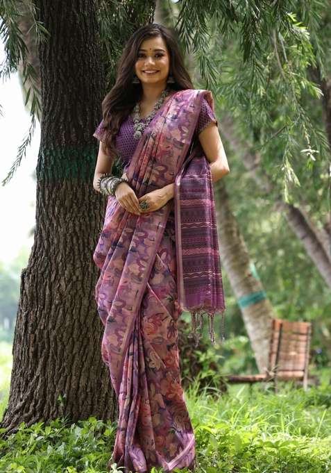 Multicolor Handloom Silk Saree Set for Diwali | Wedding & Festive Wear