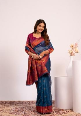 Rama Handloom Silk Saree Set