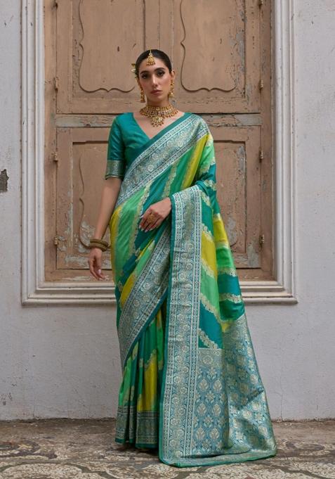 Green Handloom Silk Saree Set