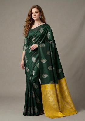 Green Zari Weaving Silk Saree Set