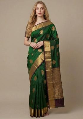 Green Zari Weaving Silk Saree Set
