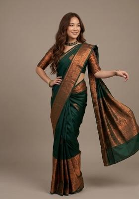 Green Zari Weaving Silk Saree Set